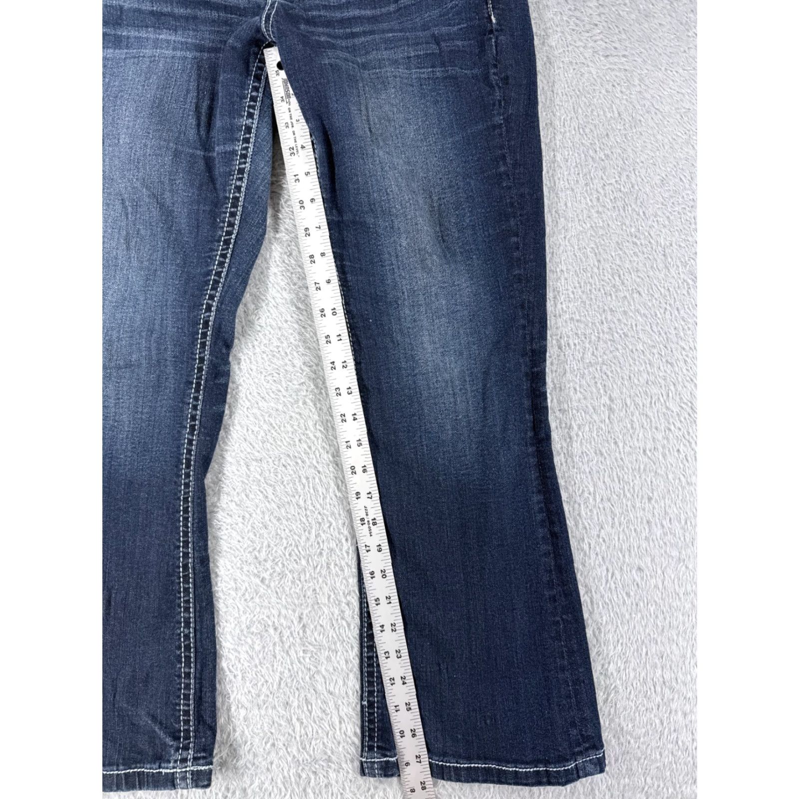 Vintage Maurices Jeans Womens 7 Blue Denim Cotton Low Rise Flared 30x28 Regular Inseam 28in 5-Pocket Stretch Cotton Blend Vintage No Size 28" / US 6 / IT 42 - 7 Thumbnail