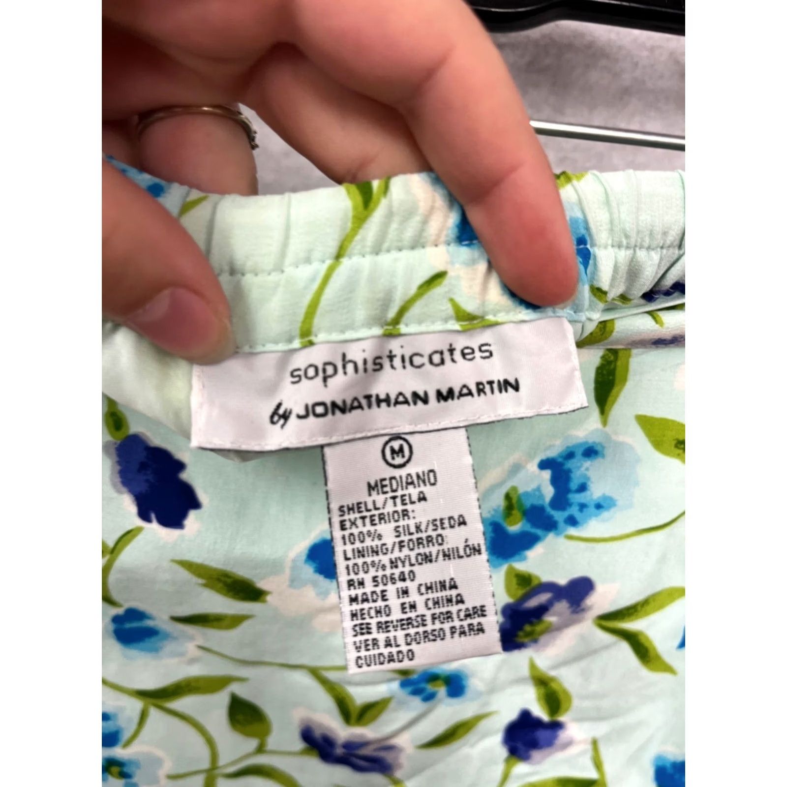 Vintage Sophisticates By Jonathan Martin Floral A-Line Skirt Womens M Midi Blue Nylon Silk Lined Pattern Floral Silk-Nylon Blend Size 32" / US 10 / IT 46 - 3 Thumbnail