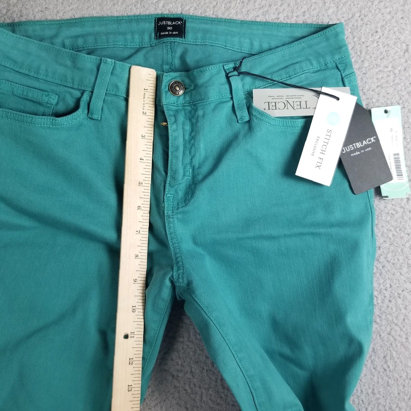 Denime JUST BLACK Denim Womens 30 Adorra Green Shamrock Stretch Skinny Jeans USA NWT Violet Size 30" / US 8 / IT 44 - 7 Thumbnail
