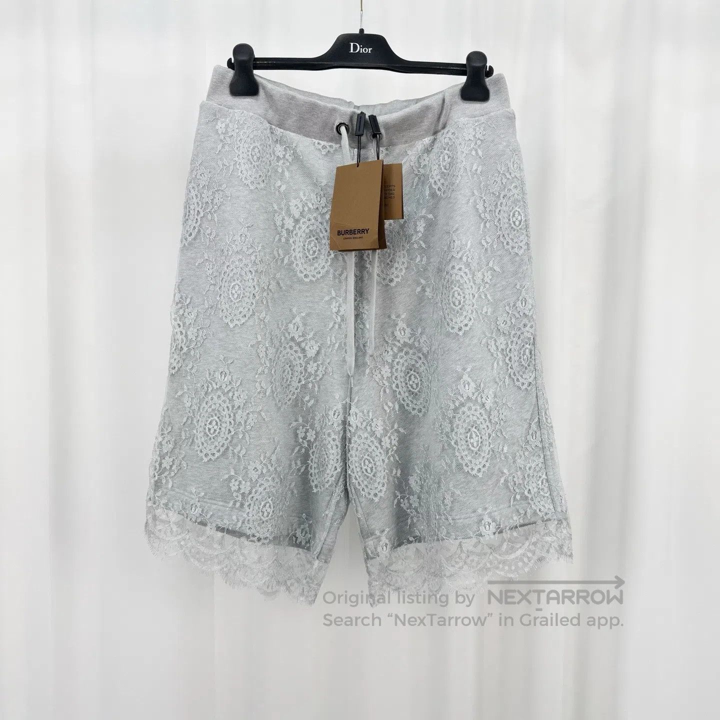 Burberry Burberry Runway Grey Lace Mesh Shorts| Size 25" / US 0 / IT 36 - 1 Thumbnail