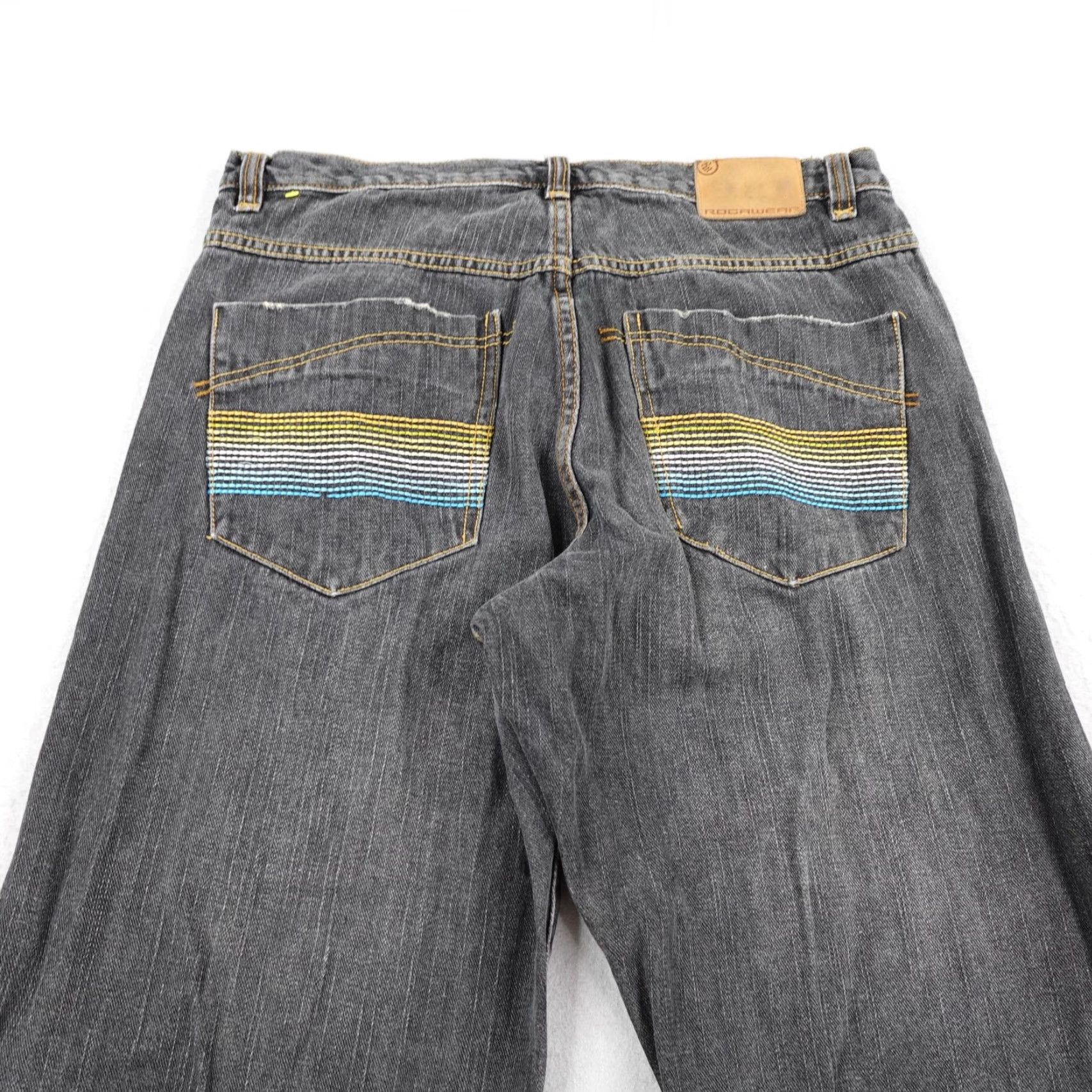 Rocawear VINTAGE Rocawear Jeans 36 Gray Wide-Leg Baggy Distressed Y2K Mens Size US 36 / EU 52 - 7 Thumbnail