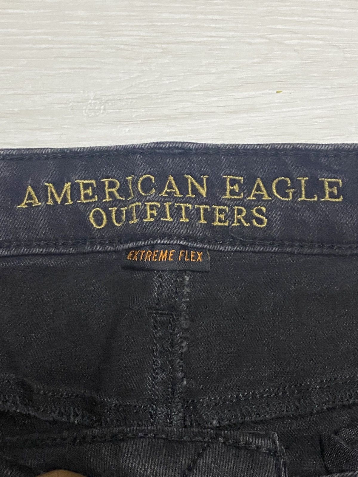 American Eagle Outfitters Vintage American Eagle Outfitter Black Denim Tears Slim Jean Size US 36 / EU 52 - 10 Thumbnail