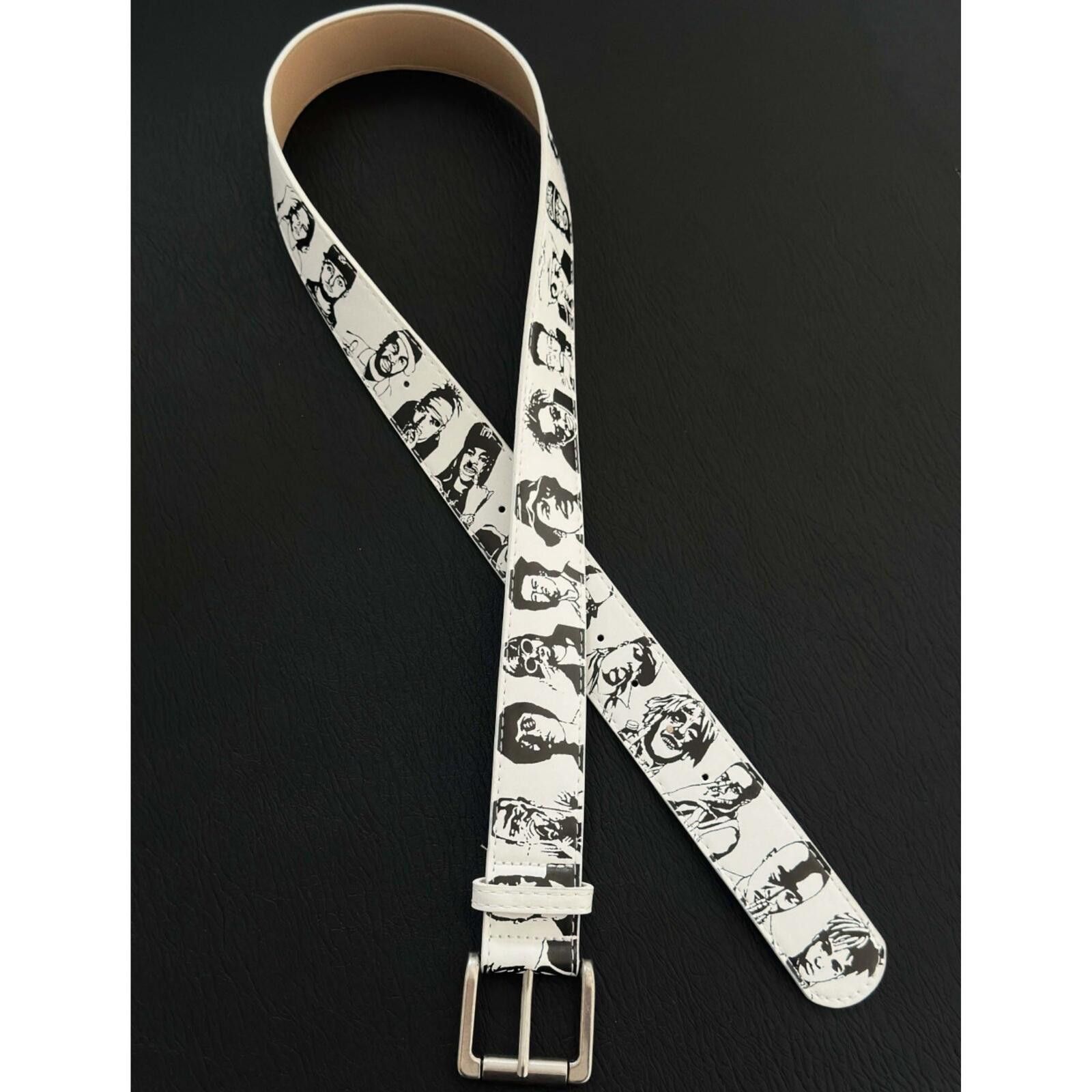 Other Hand-Drawn Portrait Print Belt | Illustration White Street Size ONE SIZE - 6 Thumbnail