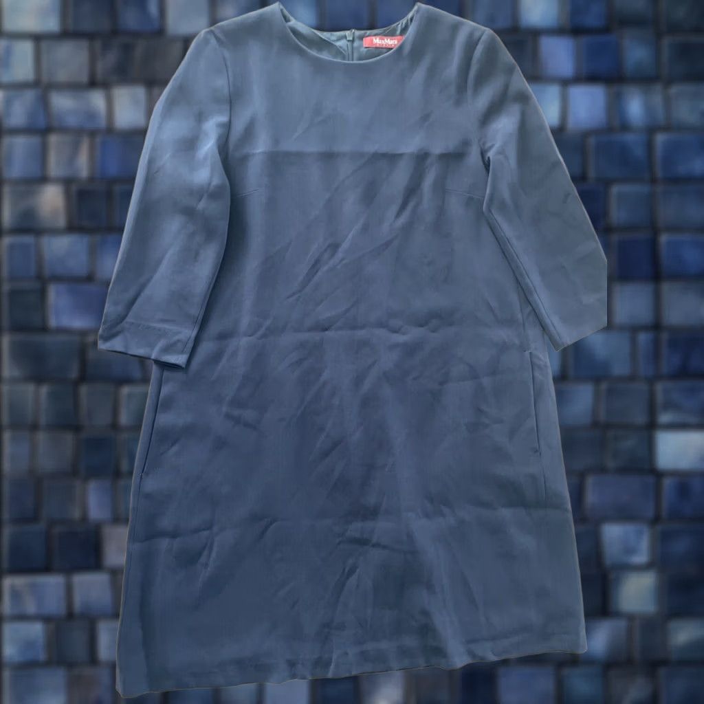 Max Mara Max Mara Studio Navy Blue Round Neck Midi Shift Dress Womens L Size L / US 10 / IT 46 - 1 Thumbnail
