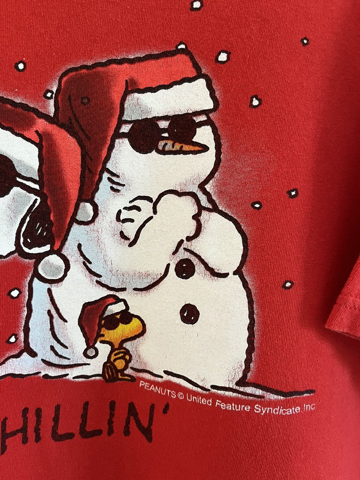 Peanuts Vintage Y2K Peanuts “Chillin’” Christmas T-Shirt Size US XL / EU 56 / 4 - 3 Thumbnail