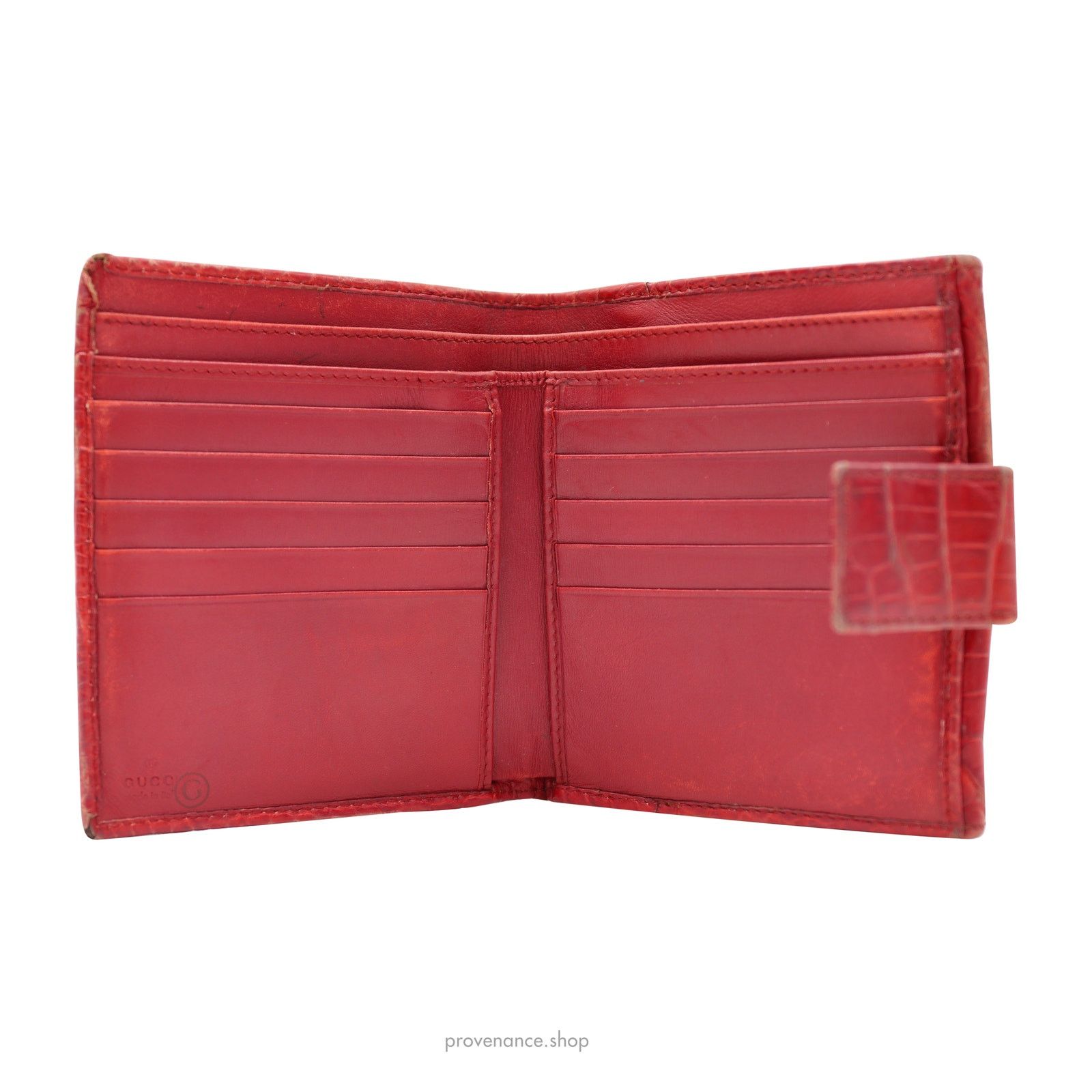 Gucci 🔴 Gucci Bamboo Trifold Wallet - Red Crocodile Leather Size ONE SIZE - 9 Thumbnail