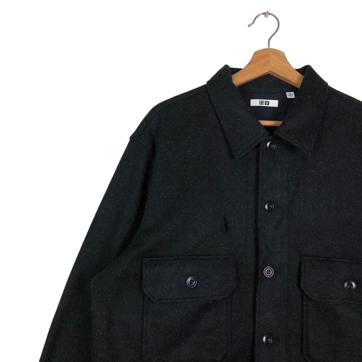 Japanese Brand 🔥Vintage Rich Black Wool Jacket Uniqlo Japan Issey Miyake Size US XL / EU 56 / 4 - 7 Thumbnail