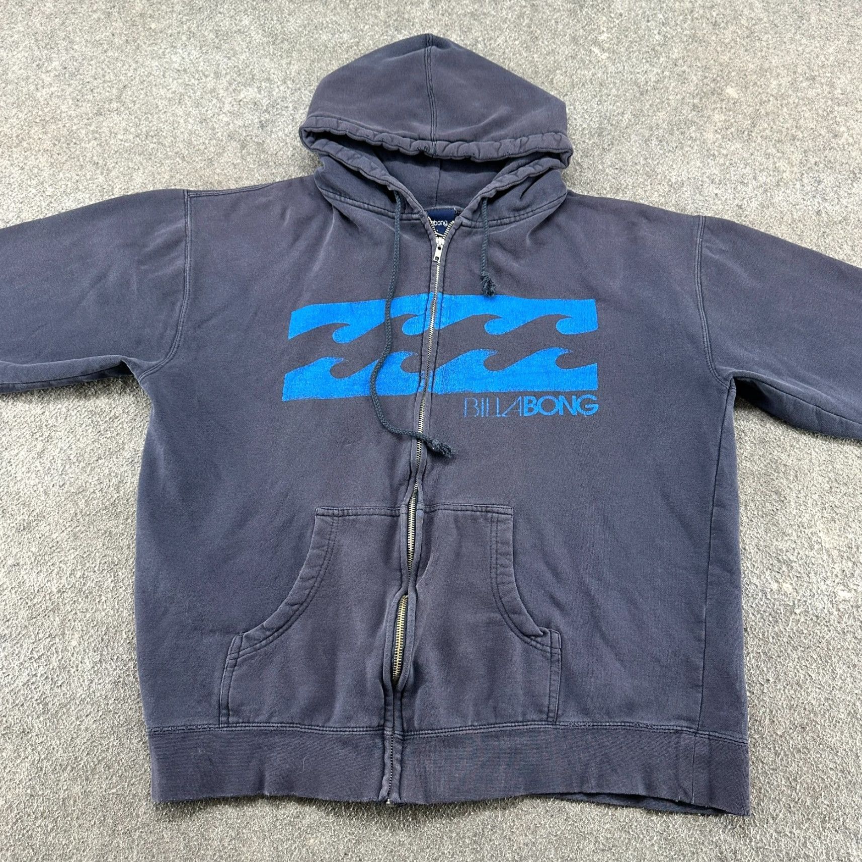 Billabong VINTAGE Billabong Hoodie Men XL Blue Full Zip Wave Surf Distressed Sun Faded 90s Mens Size US XL / EU 56 / 4 - 3 Thumbnail