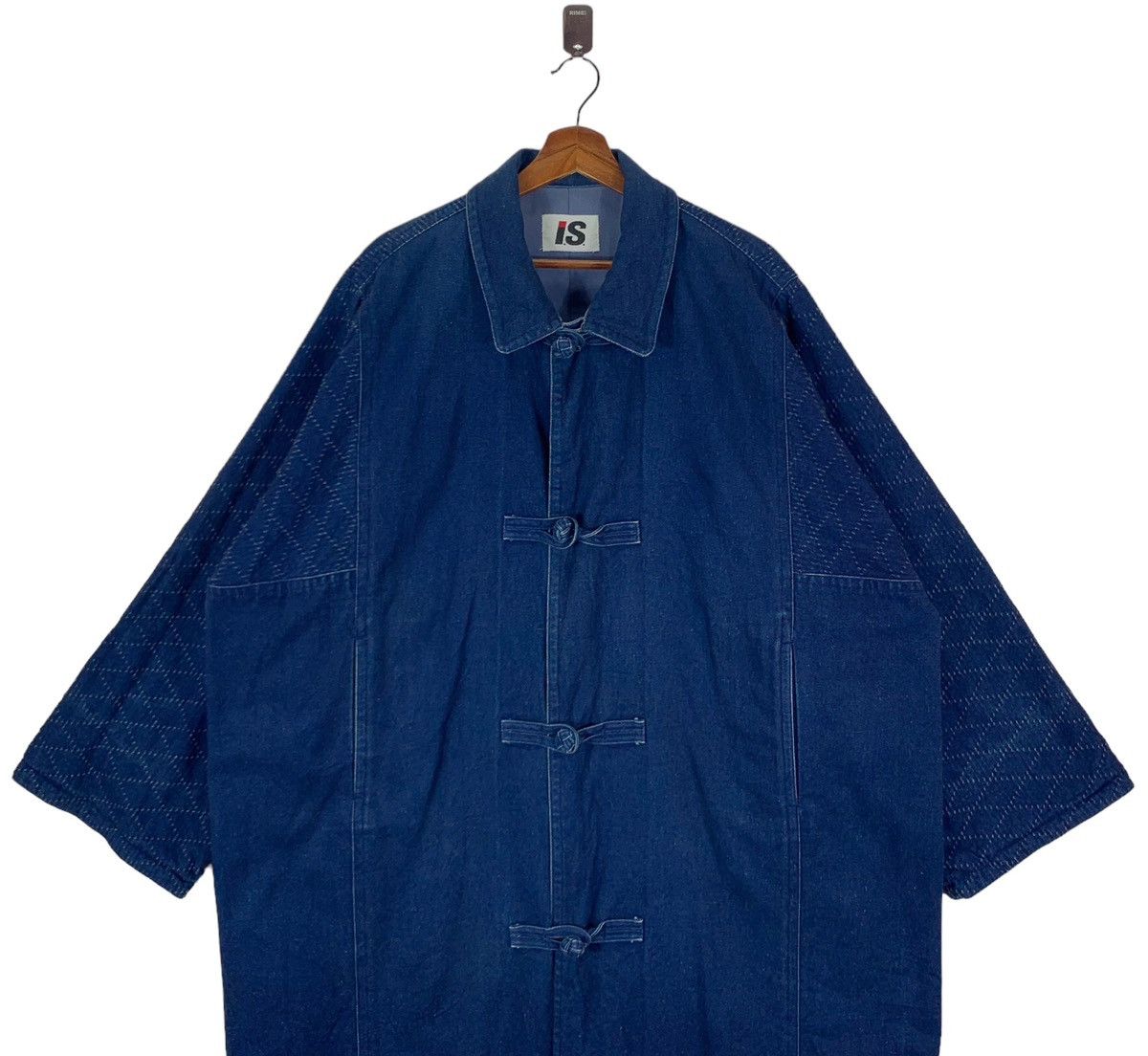 Issey Miyake VINTAGE 80s ISSEY MIYAKE IS LABEL INDIGO DENIM BORO JACKET Size US XL / EU 56 / 4 - 4 Thumbnail