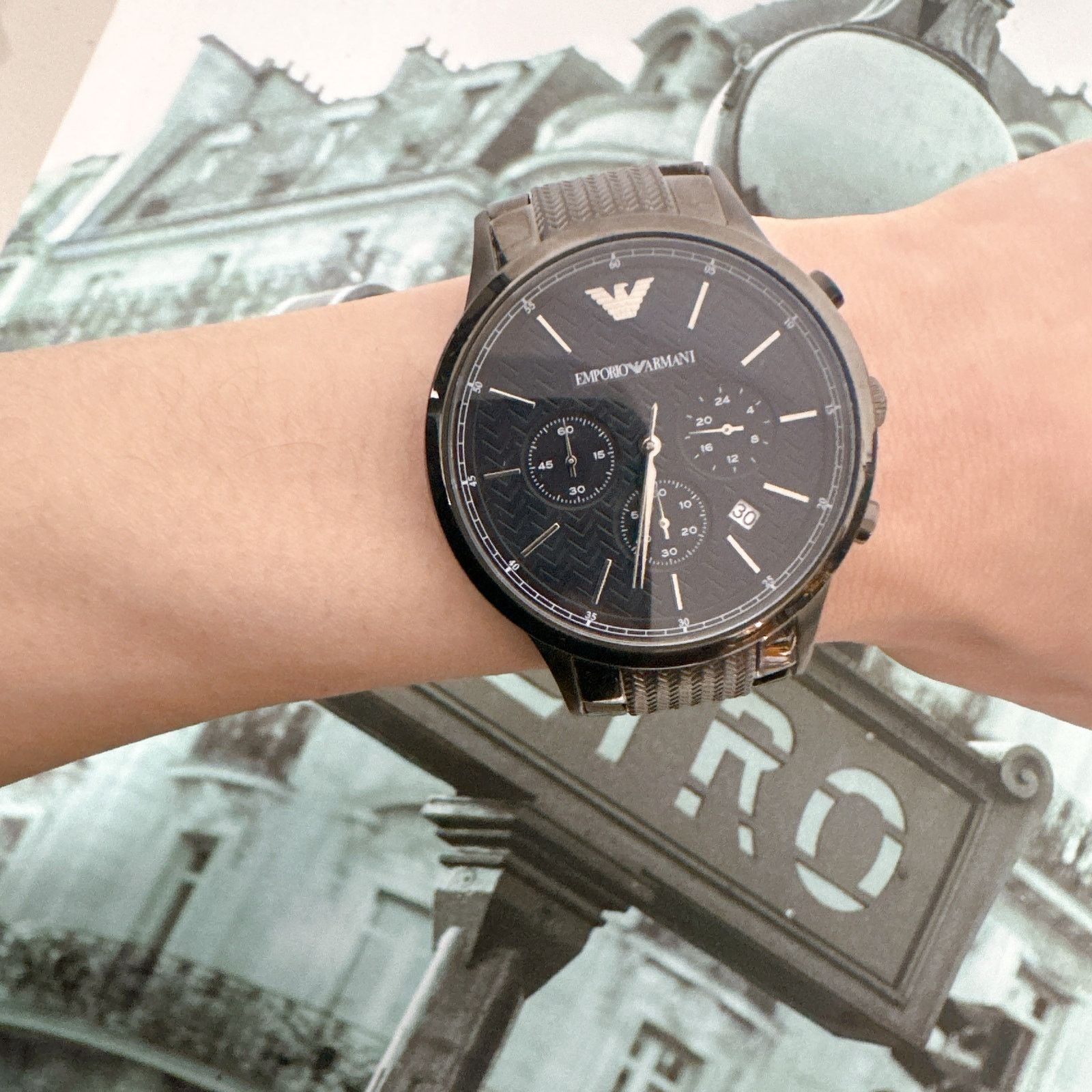 Emporio Armani Emporio Armani AR2505 Renato Chronograph Navy Blue Dial Size ONE SIZE - 6 Thumbnail