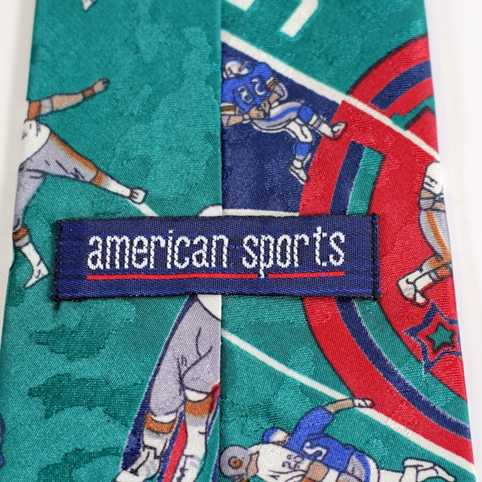 Designer American Sports Football Jacquard Print Green Blue Red Short Size ONE SIZE - 4 Thumbnail