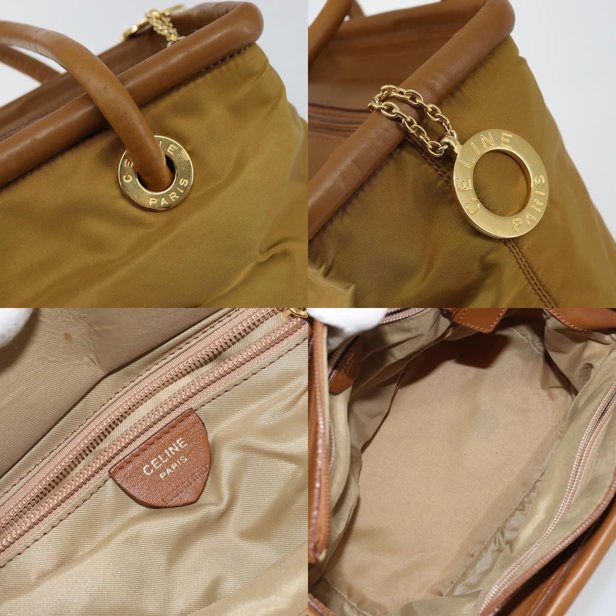 Celine CELINE Hand Bag Nylon Brown Gold Size ONE SIZE - 11 Thumbnail