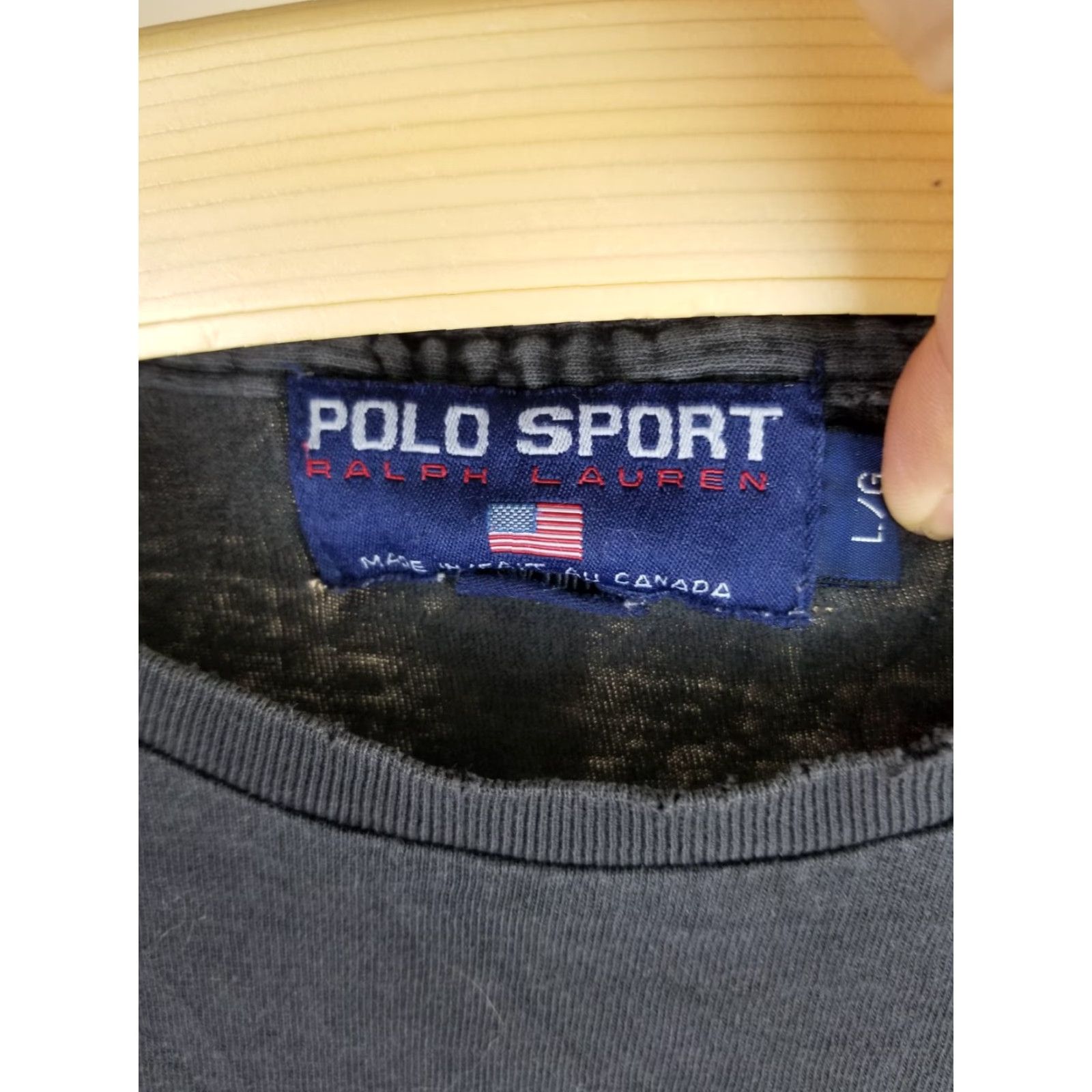 Ralph Lauren VINTAGE Ralph Lauren POLO SPORT T-Shirt Black Crew Neck Short Sleeve L Men Size US L / EU 52-54 / 3 - 6 Thumbnail