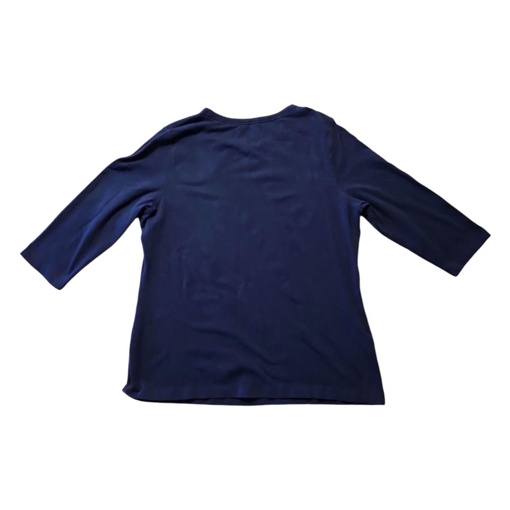 Vintage VINTAGE Le Tigre Shirt Womens XL 3/4 Sleeve Blue Crew Neck Stretch 95% Pima Cotton Size XL / US 12-14 / IT 48-50 - 5 Thumbnail
