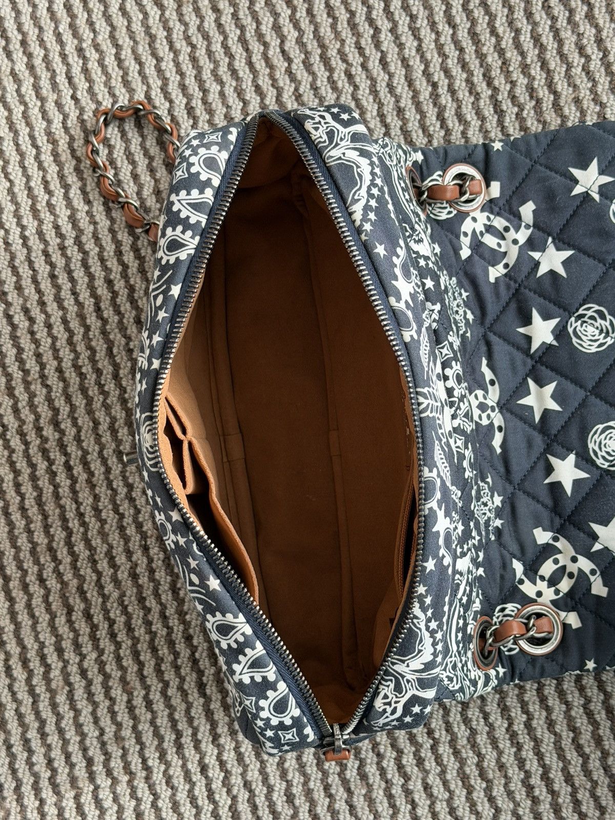 Chanel Chanel 14A Canvas Paris-Dallas Navy Bandana Classic Flap Bag Size ONE SIZE - 6 Thumbnail