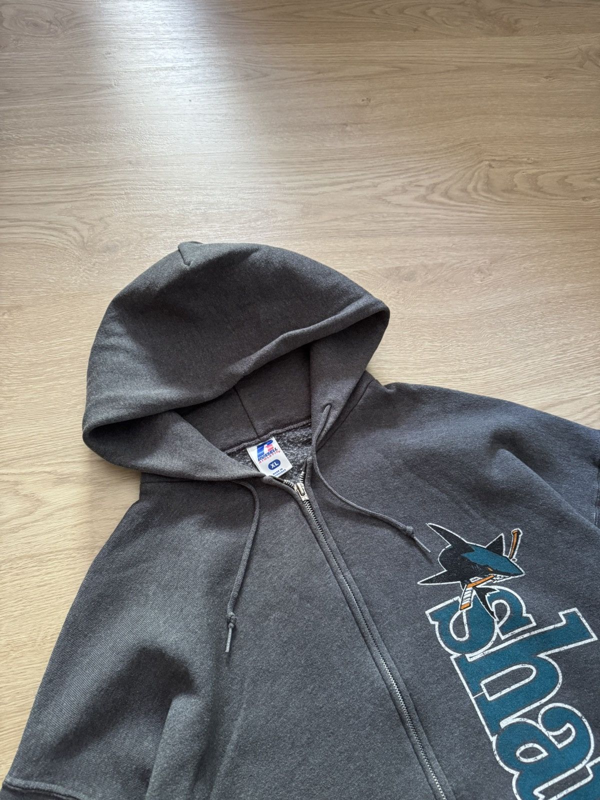 Russell Athletic Vintage 00’s Russell Athletic Sharks Baggy Full Zip Hoodie Size US XL / EU 56 / 4 - 3 Thumbnail