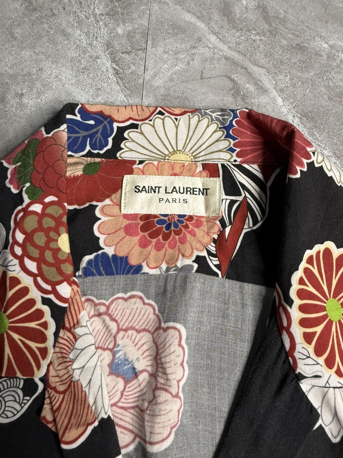 Saint Laurent Paris SLP x Hedi Slimane Floral Love Print Bowling Shirt Size US S / EU 44-46 / 1 - 10 Thumbnail