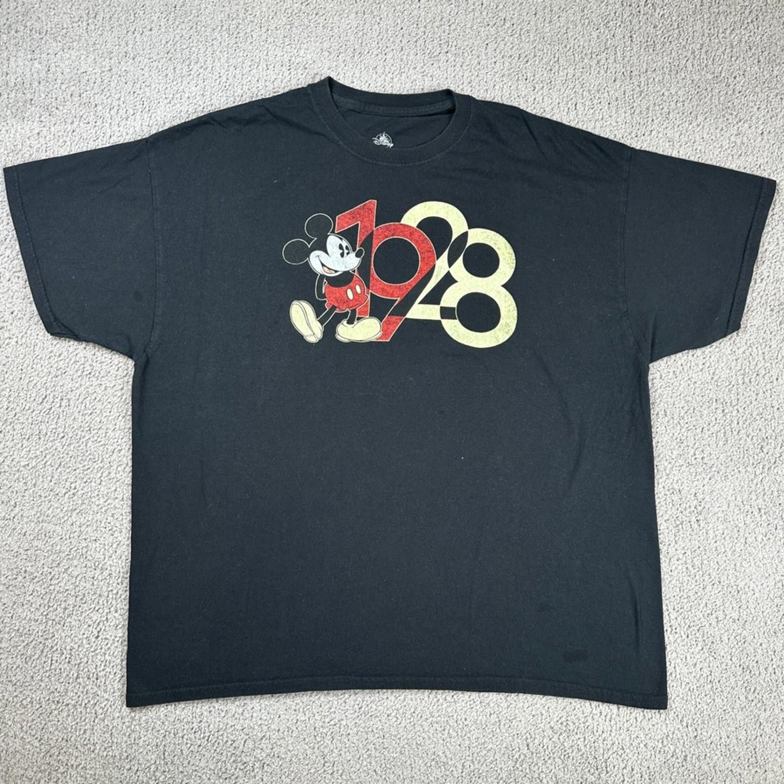 Disney Disney Mickey Mouse 1928 Graphic T Shirt Black Mens 2XL Size US XXL / EU 58 / 5 - 2 Thumbnail