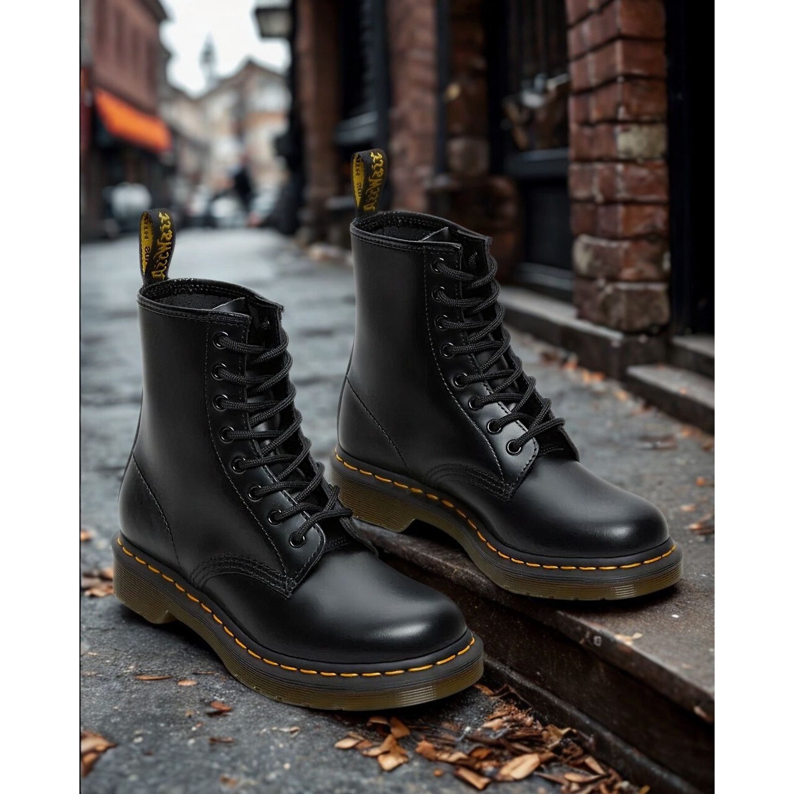 Dr. Martens Dr. Martens 1460W Womens 7 Black Smooth Leather 8 Eye Boots Size US 7 / IT 37 - 1 Thumbnail