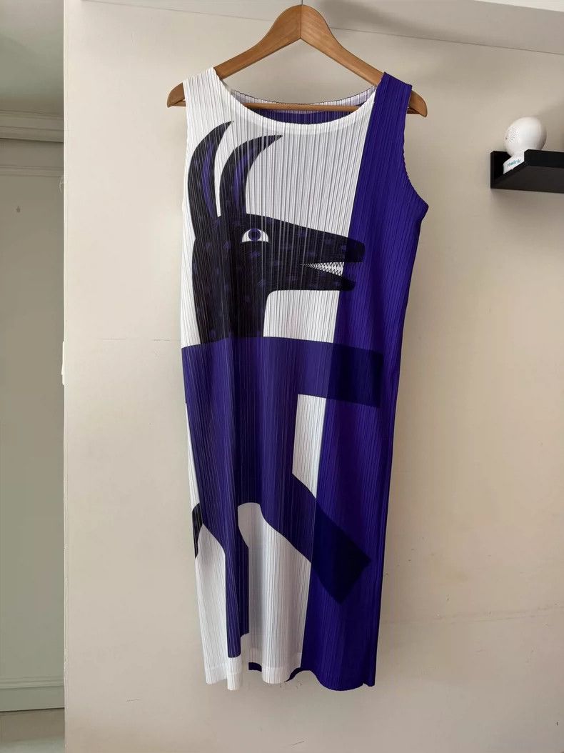 Issey Miyake Issey Miyake size:3 Blue and white dress Size M / US 6-8 / IT 42-44 - 2 Thumbnail