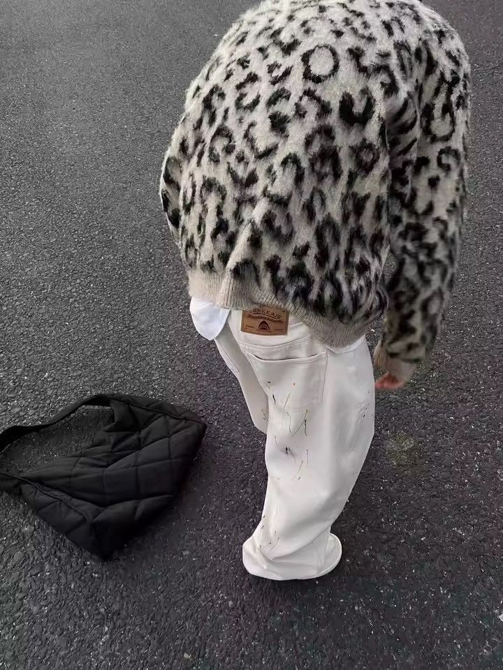 Other Leopard Loose Streetwear Outdoor Drip Trendy Sweater Size US L / EU 52-54 / 3 - 7 Thumbnail