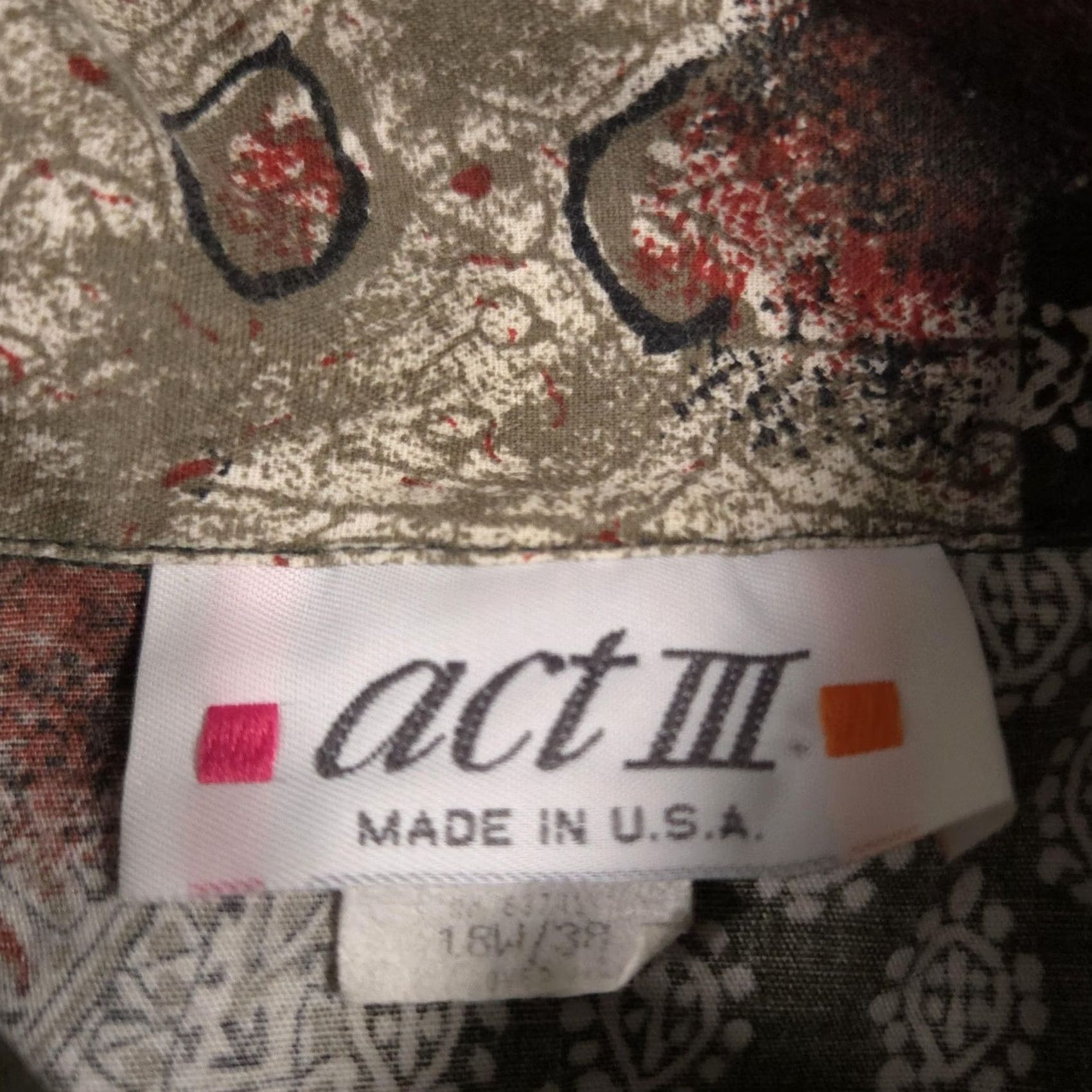 Vintage VINTAGE Act III Shirt Womens 18W Plus Geometric Print Button-Up Short Sleeve USA 90s Size XXL / US 16-18 / IT 52-54 - 5 Thumbnail