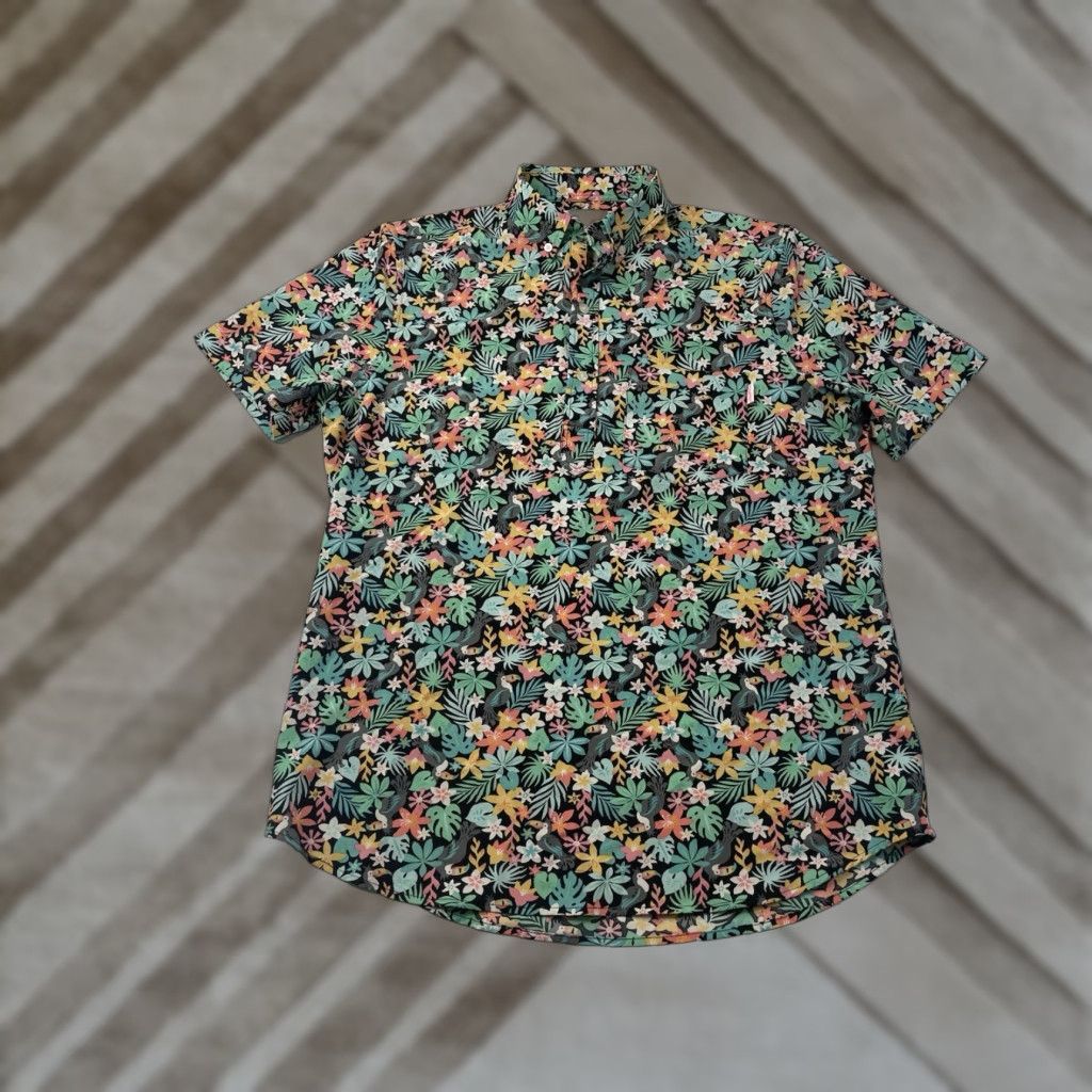 Chubbies CHUBBIES Popover Floral Hawaiian TOUCAN Macaw Button-Up Shirt Mens M Multicolor Hawaiian Theme Short Sleeve Size US M / EU 48-50 / 2 - 1 Thumbnail