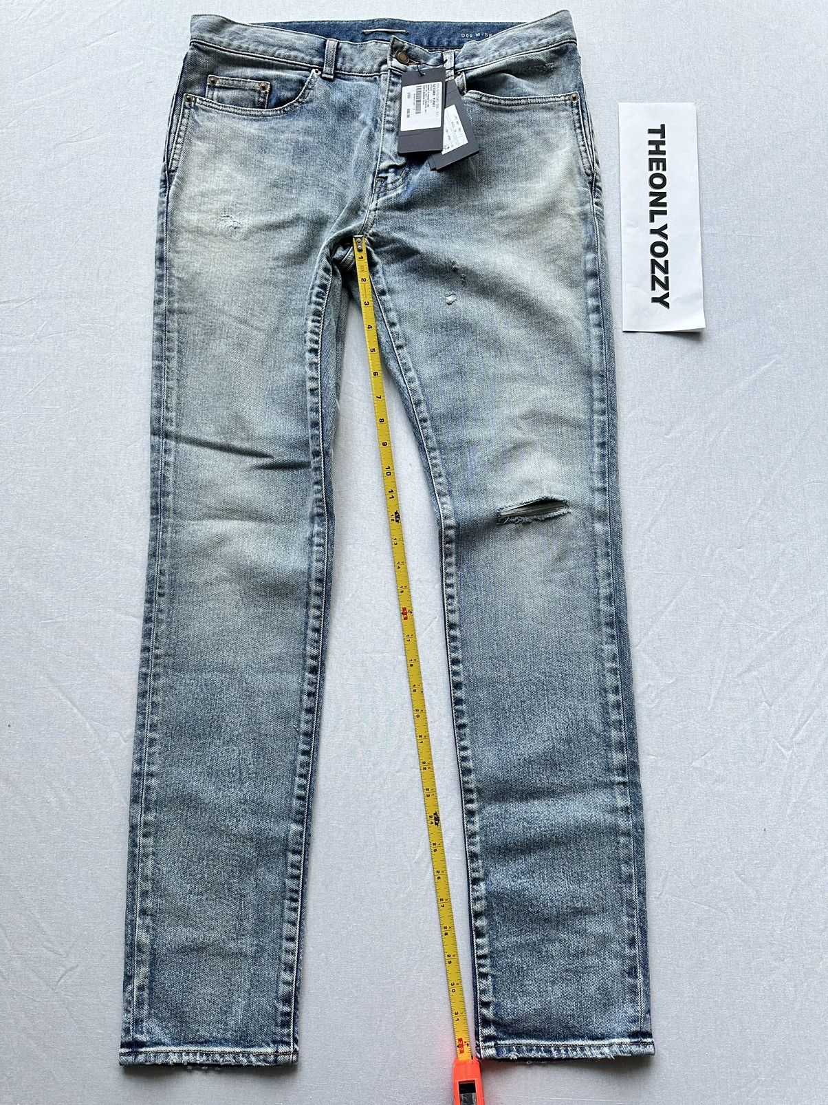 Saint Laurent Paris Saint Laurent Santa Monica Blue 5 Pocket Jeans D02 Skinny 33 Size US 33 - 3 Thumbnail