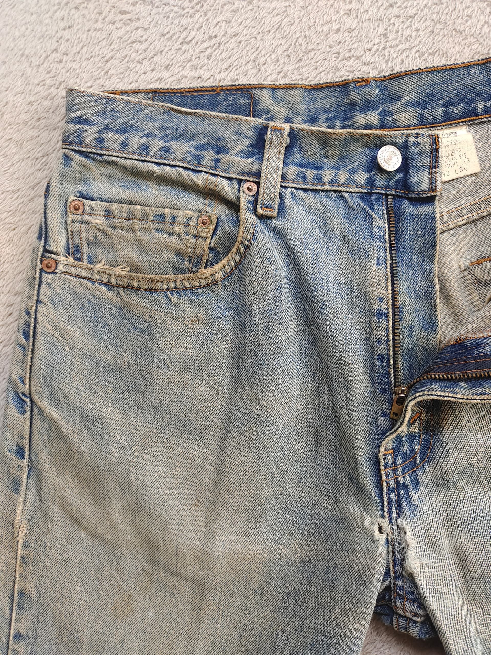 Levi's Levi’s 505 Light Wash Distressed Jeans Red Tab Straight Leg Size US 33 - 4 Thumbnail