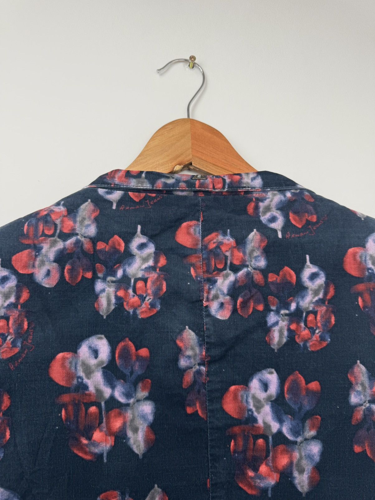 Armani Armani Jeans Women Velvet Floral Blazer Navy Red Size L Size L / US 10 / IT 46 - 9 Thumbnail