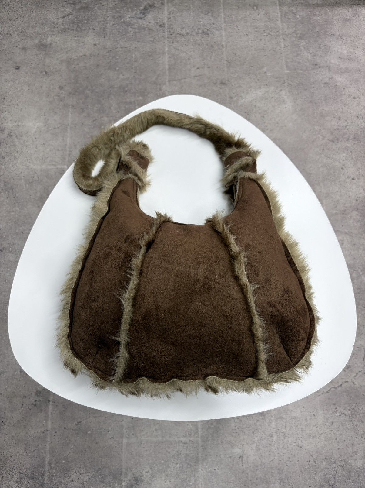 If Six Was Nine Vintage Shearling Fur Leather Shoulder Bag Y2K Boho Suede Size ONE SIZE - 5 Thumbnail