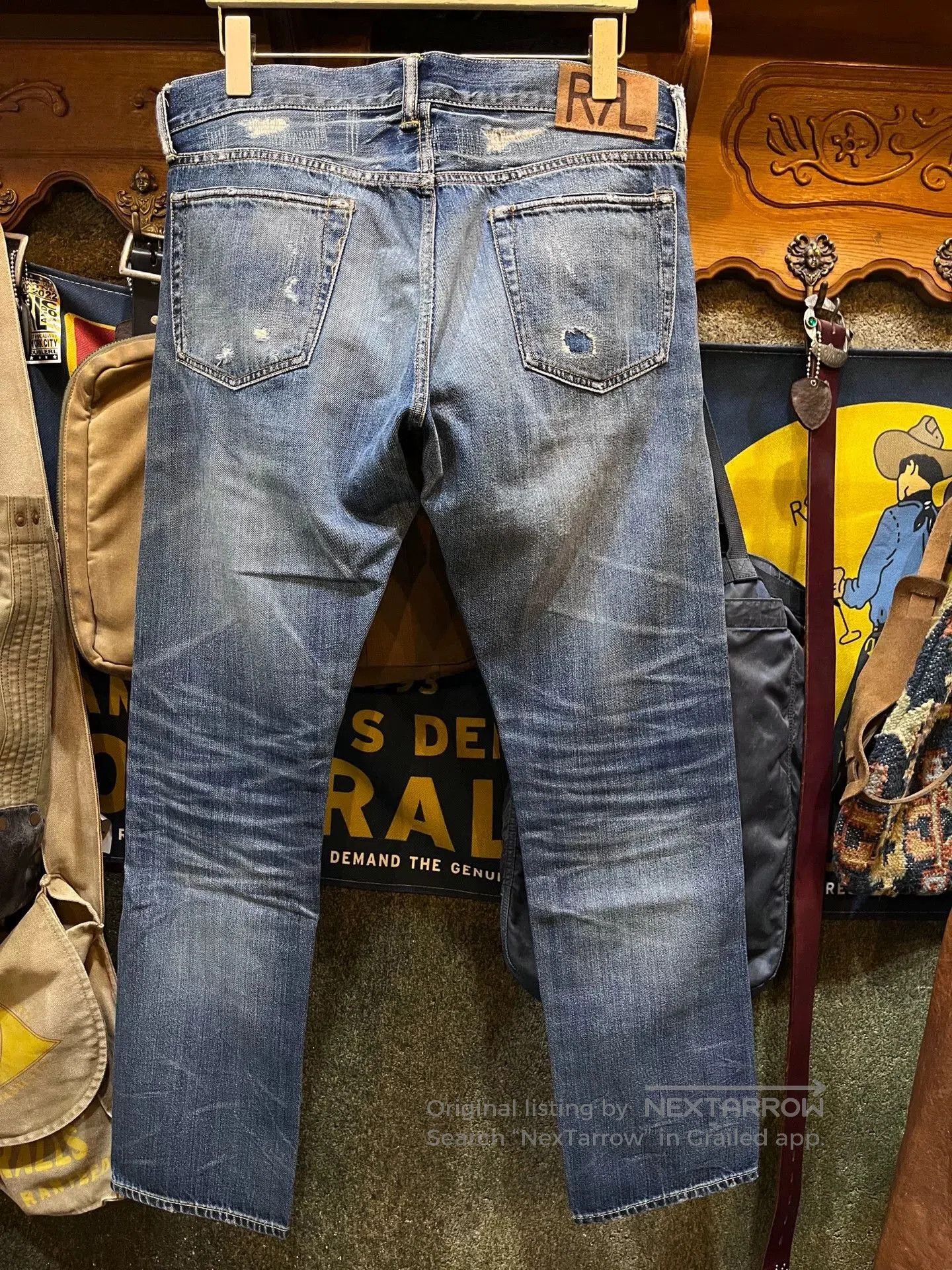 RRL Ralph Lauren distressed low-rise denim jeans by RRL. Size US 32 / EU 48 - 2 Thumbnail