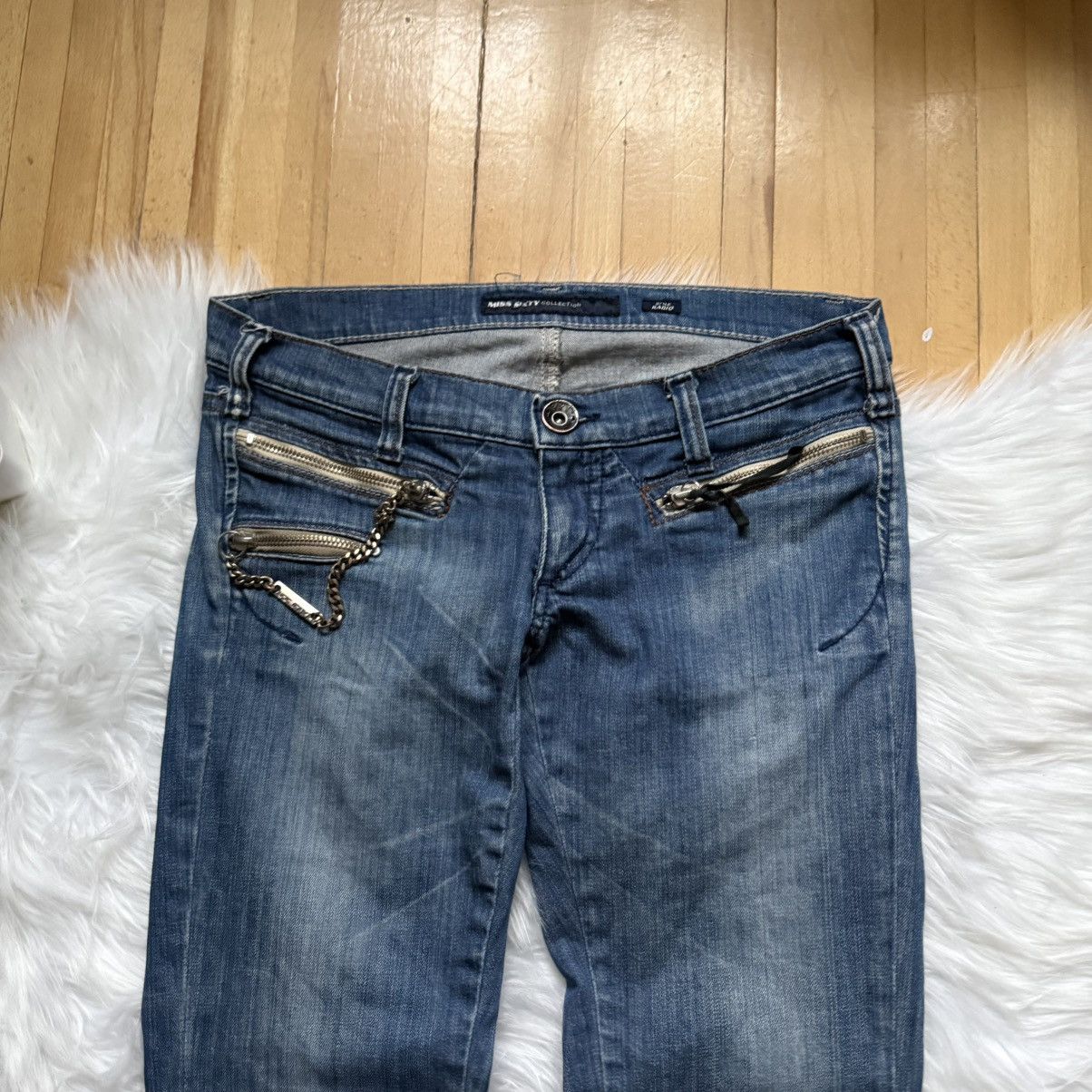 Miss Sixty 📌 Vintage Miss Sixty Y2K Chain Low Rise Slim Jeans Size 29 Size 29" - 4 Thumbnail