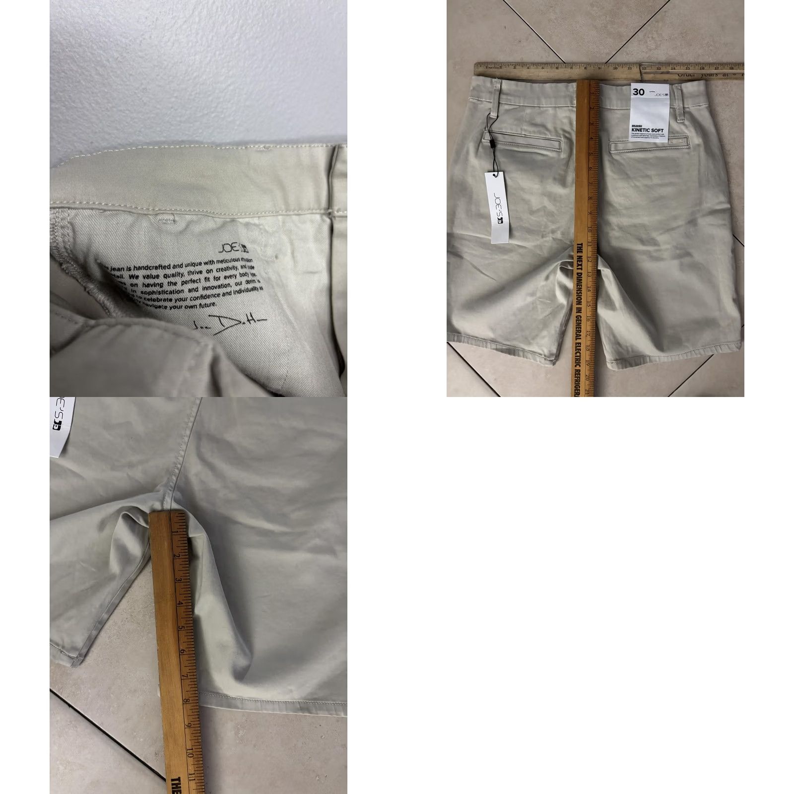 Vintage Joe's Jeans Shorts Mens 30 Beige Khaki Wheat Kinetic Soft Chino Stretch Flat Front Pockets Casual Vintage: No Size US 30 / EU 46 - 8 Thumbnail