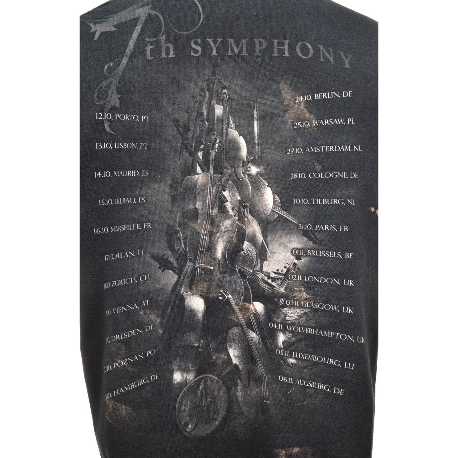 Gildan VINTAGE Gildan Apocalyptica 7th Symphony Europe Tour T-Shirt Tee Size M Black Men Short Sleeve Shirt Mens Size US M / EU 48-50 / 2 - 6 Thumbnail