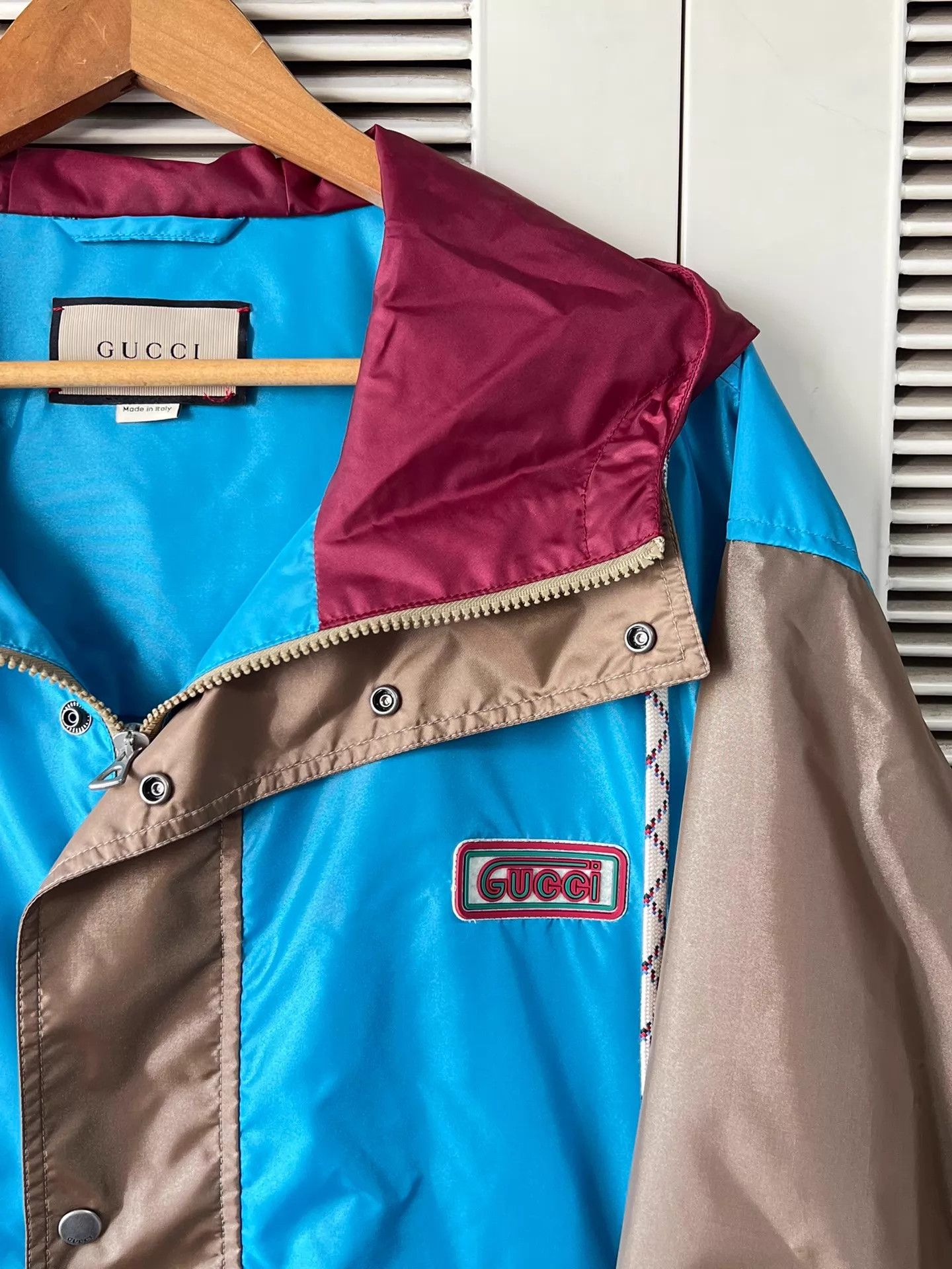 Gucci Gucci Men's Color Blocked Hooded Shell Jacket 50 Size US M / EU 48-50 / 2 - 4 Thumbnail