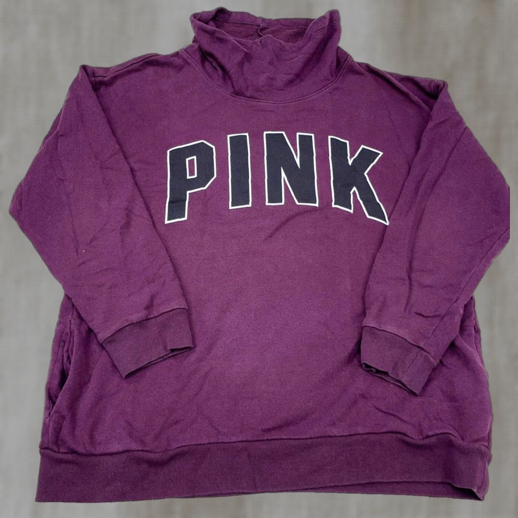 Victoria's Secret VINTAGE Victoria's Secret Pink Sweatshirt Women Medium Purple Pullover Turtle Neck Size M / US 6-8 / IT 42-44 - 1 Thumbnail