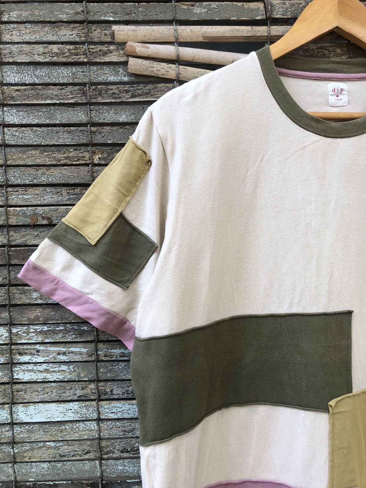 Japanese Brand × Vintage Japanese Brand Dip Co.jp Issey Miyake Patchwork Style Tshirt Size US L / EU 52-54 / 3 - 4 Thumbnail