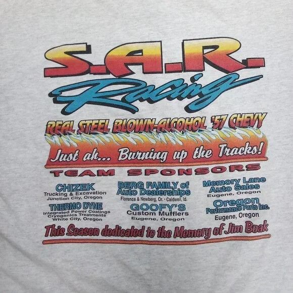 Vintage Vintage John Castello Chevy S.A.R. Racing T-Shirt Size US XL / EU 56 / 4 - 7 Thumbnail