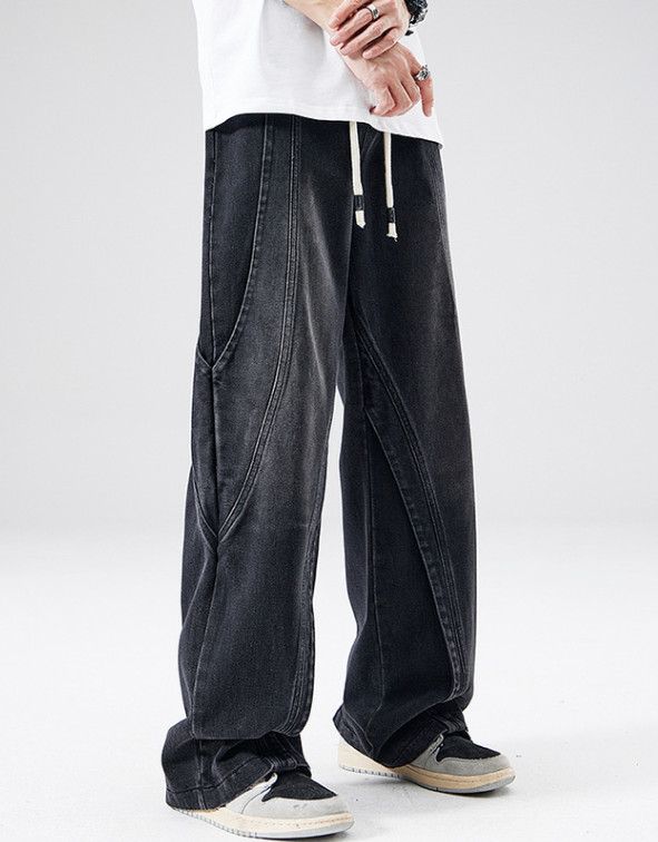 Japanese Brand Men's washed straight leg loose American style blue jeans Size US 32 / EU 48 - 2 Thumbnail