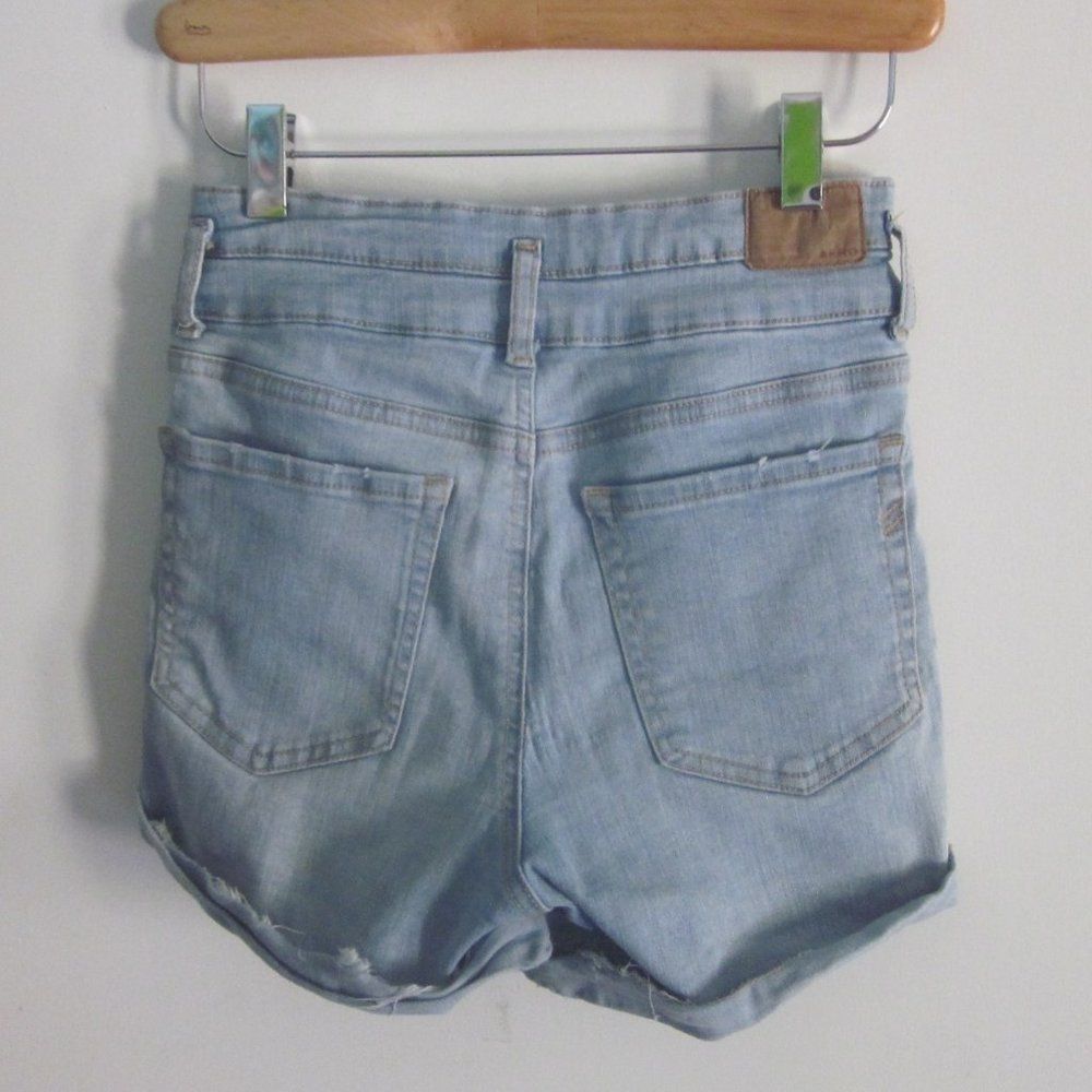 Aeropostale Aero Super High Rise Light Denim Jeans Shorts Size 2 Size 26" / US 2 / IT 38 - 3 Thumbnail