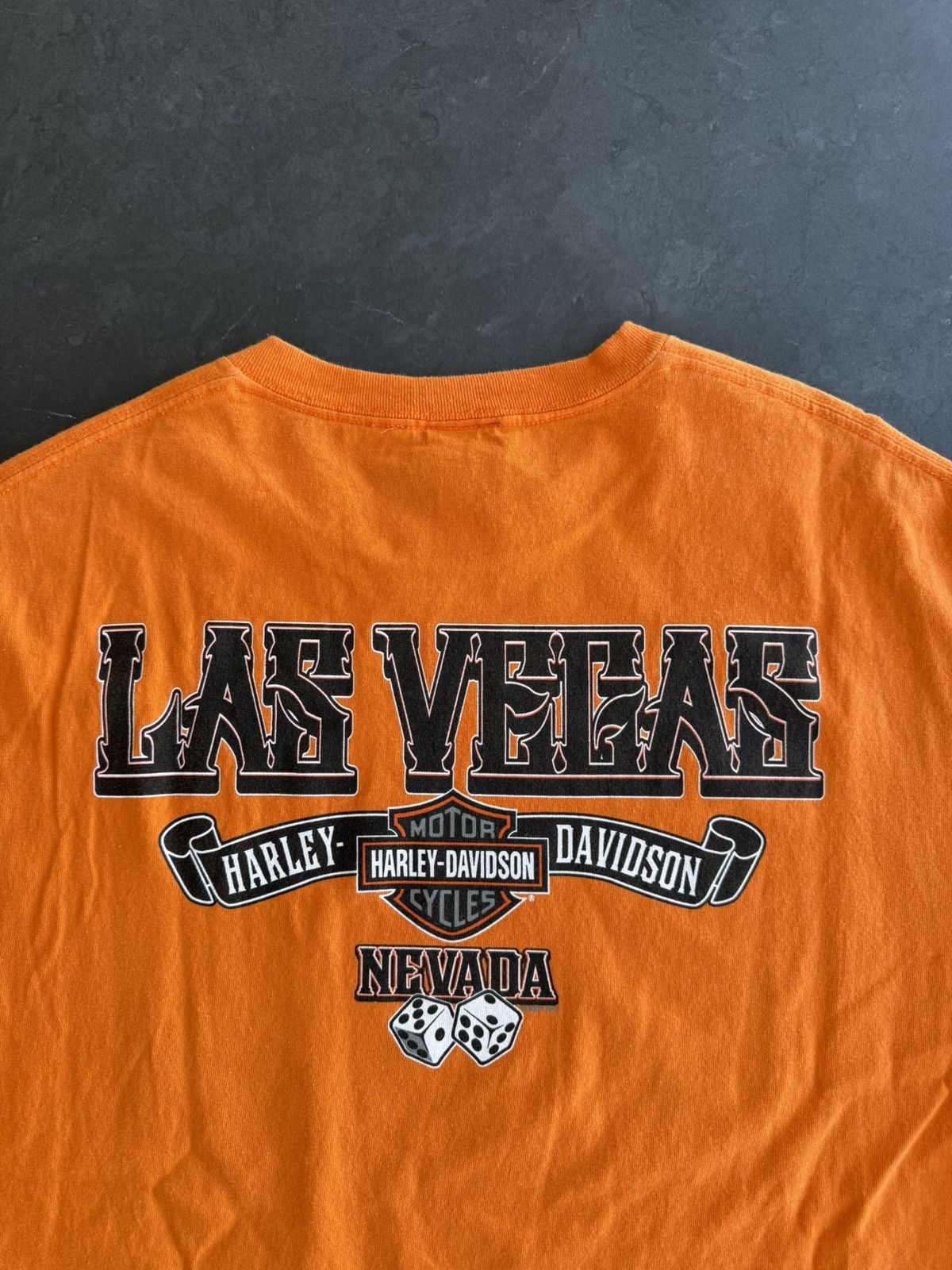 Harley Davidson × Vintage Vintage Harley Davidson Las Vegas Tee Orange Size US L / EU 52-54 / 3 - 5 Thumbnail