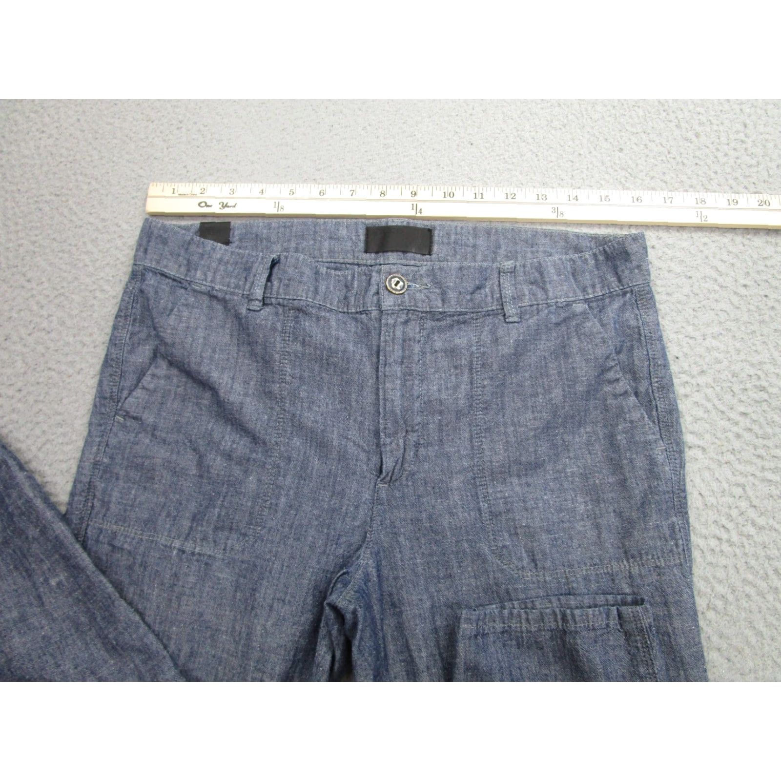 Vince Vince Pants Women 27 Blue Chambray Cotton Tapered Zip Fly Pockets Casual Chino Womens Size 27" / US 4 / IT 40 - 3 Thumbnail