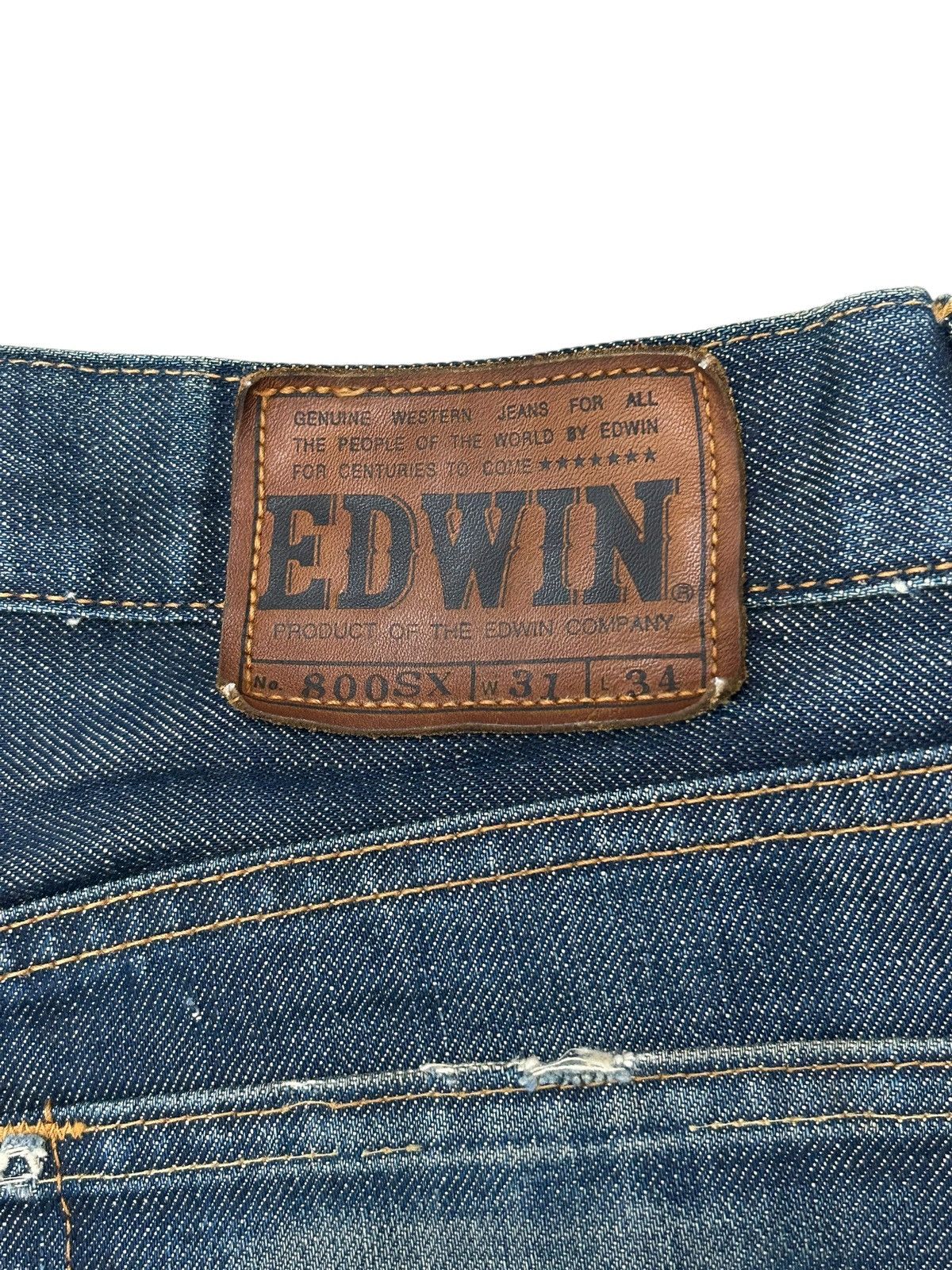 Edwin × Hysteric Glamour × Japanese Brand Vintage Edwin 800SX Flare Washed Ripped Texture Distressed Size US 29 - 18 Thumbnail