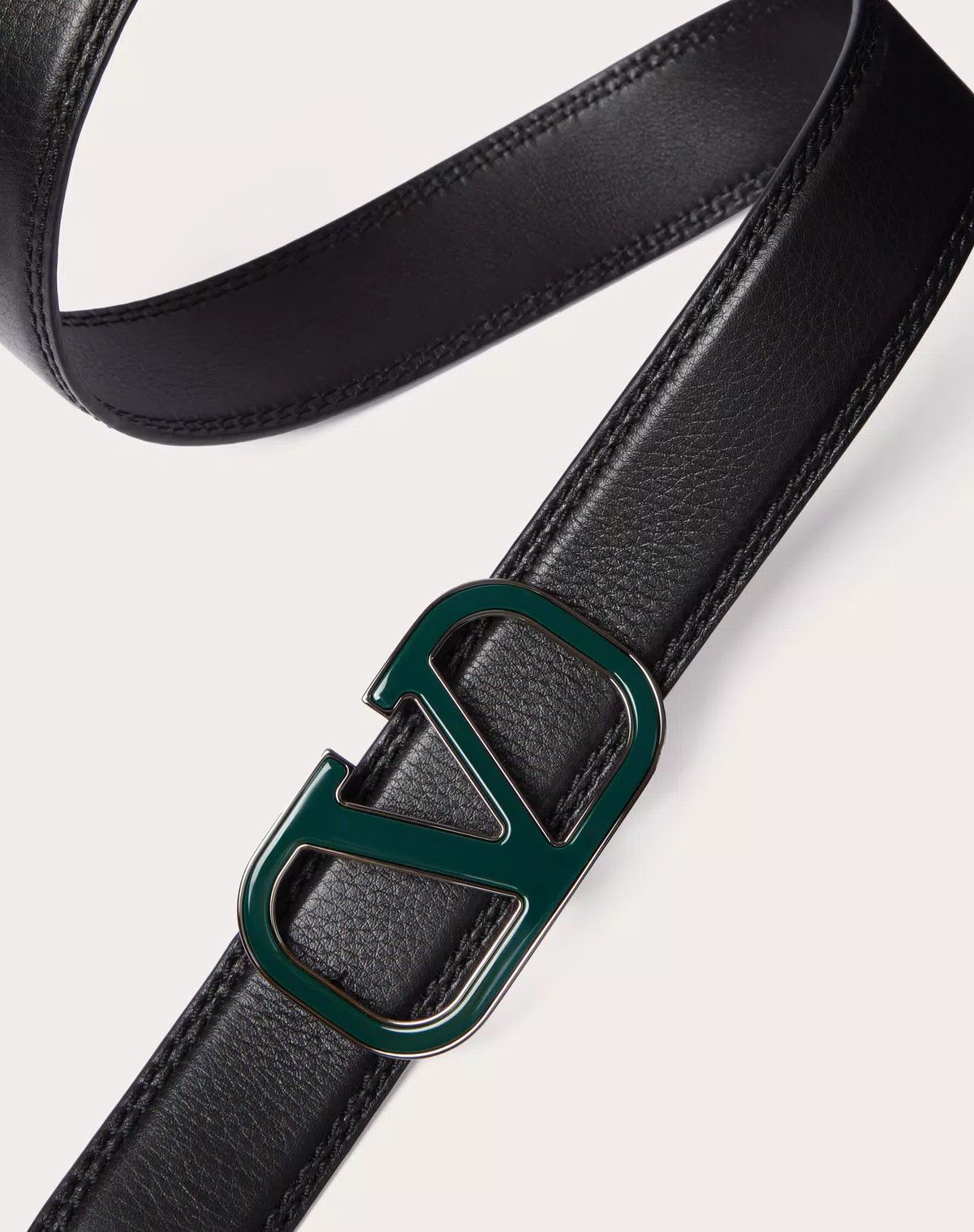 Valentino oc11z0725 Size:090/Elk Print Calfskin 35 Mm in Black Size ONE SIZE - 2 Thumbnail