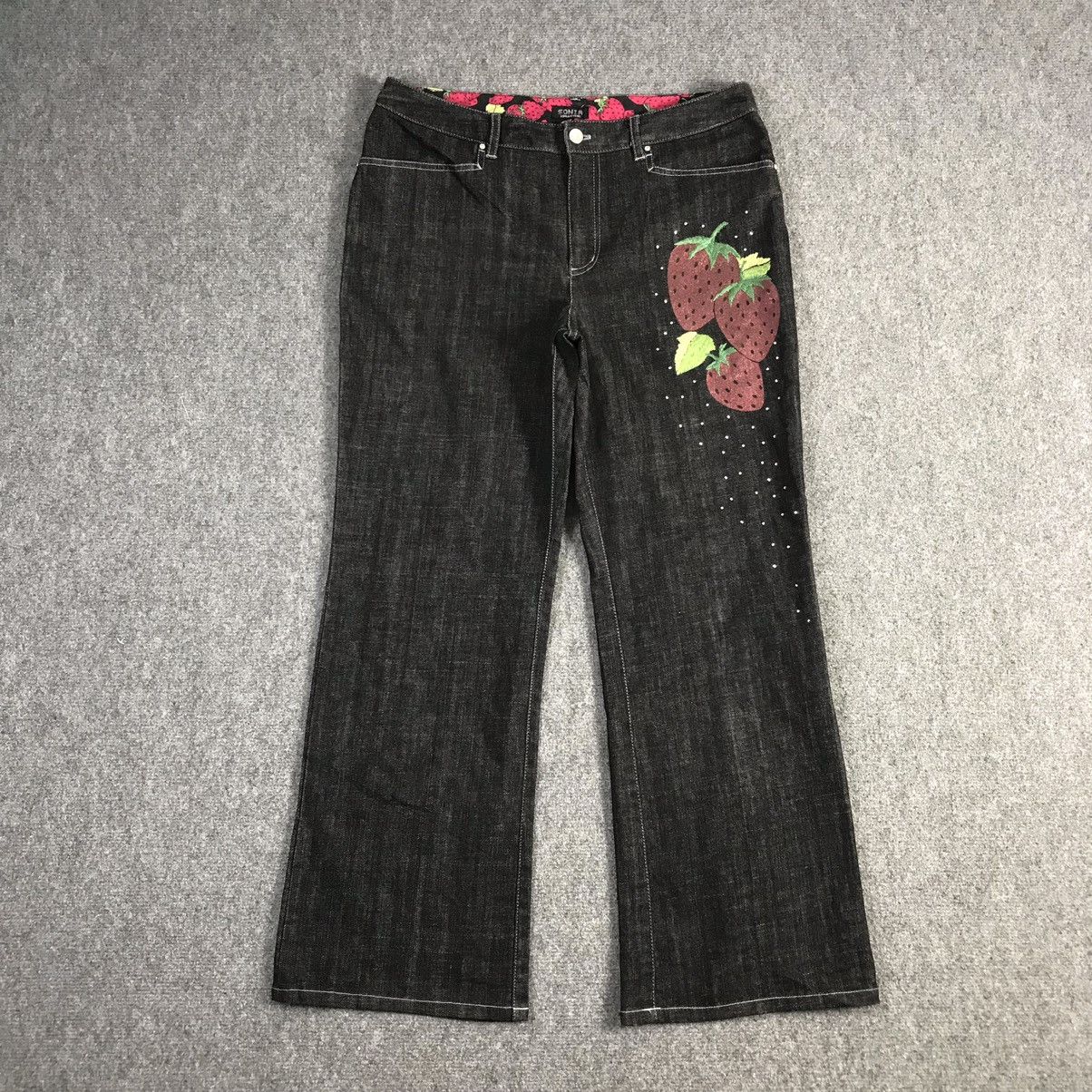 image of If Six Was Nine Sonia By Sonia Rykiel Denim Strawberry Jeans Flare Pants in Black, Men's (Size 33)