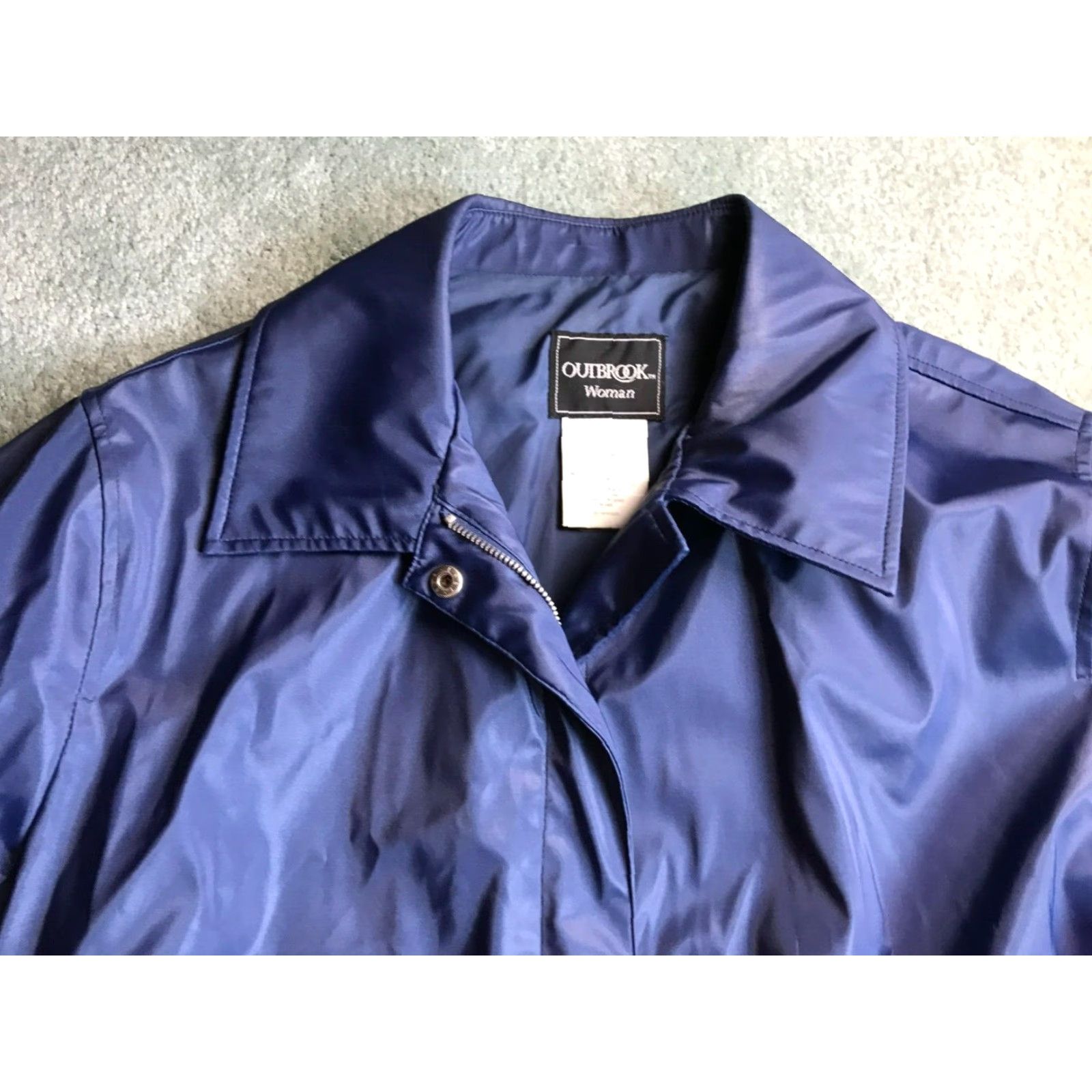 Vintage OutBrook Jacket Women 1X Blue Full Zip Pockets Jacket Size XL / US 12-14 / IT 48-50 - 3 Thumbnail