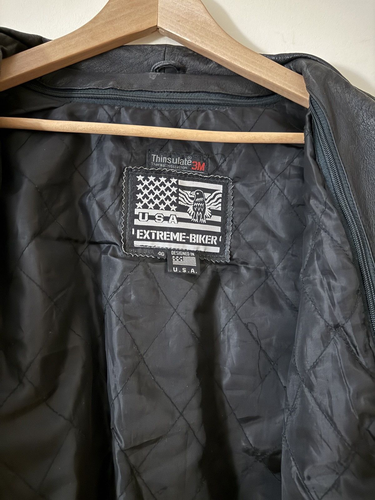 Vintage Vintage 3M Made in USA Leather Biker Jacket Size US S / EU 44-46 / 1 - 9 Thumbnail