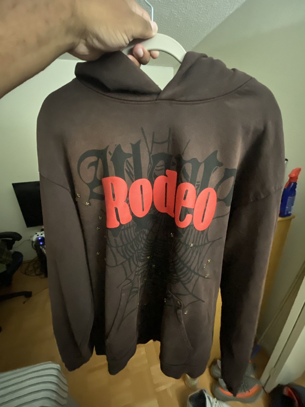 Travis Scott x Sp5der★Rodeo フーディー パーカー 送関込 Travis Scott x Sp5der Hoodie Red Men's - FW24 - US