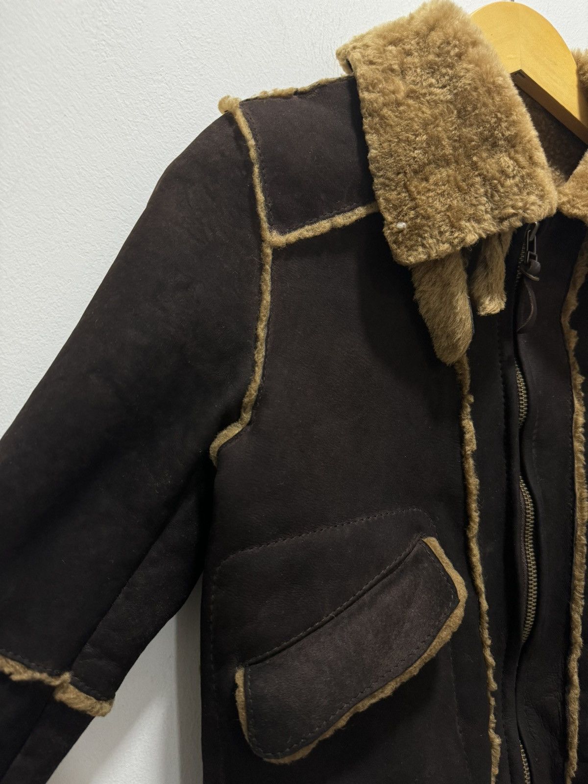 Japanese Brand × Vintage JAPANESE SPICK AND SPAN SHEEP SKIN FURRY PILOT COAT Size XS / US 0-2 / IT 36-38 - 4 Thumbnail